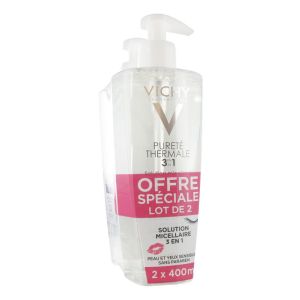 Vichy Pureté Thermale Solution Micellaire 3 en 1 Lot de 2 x 400 ml