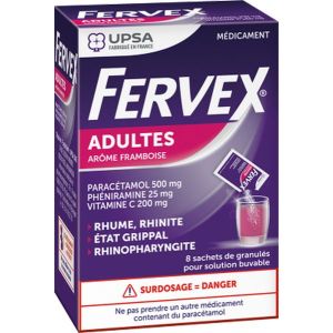 Fervex Adultes Framboise Granules Pour Solution Buvable En Sachet B/8