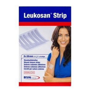 BSN medical Leukosan Strip Sutures Cutanées Adhésives Stériles 2 x 6 Strips