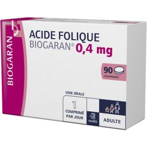 ACIDE FOLIQUE BIOGARAN 0,4 mg comprimes B/90