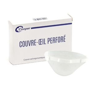 COUVRE OEIL CPF PERFORE PRATIC PLASTIQUE BLANC FIXATION ELASTIQUE REF: 2145500