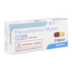 PARACETAMOL MYLAN 500 mg gélules B/16