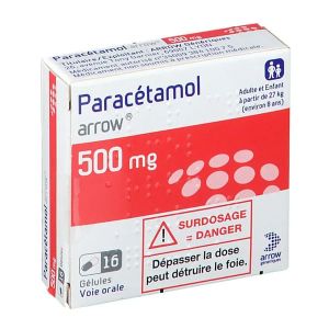 PARACETAMOL ARROW 500 mg gélules B/16