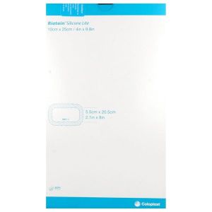 Biatain® Silicone Lite - Boîte de 10 pansements hydrocellulaires siliconés minces - 10 x 25 cm Référence: 334570