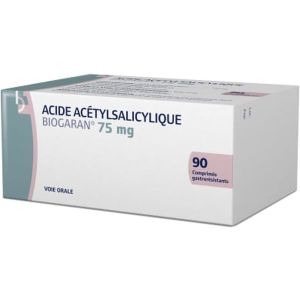 ACIDE ACETYLSALICYLIQUE BIOGARAN 75 mg comprimes gastro-resistants B/90