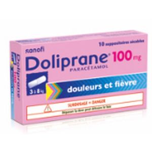 Doliprane 100 Mg (Paracetamol) Suppositoires Secables B/10