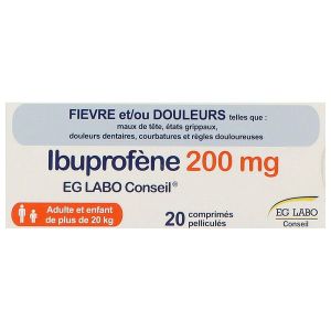 IBUPROFENE EG 200 MG COMPRIME PELLICULE B/20