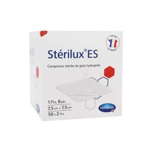 STERILUX ES STERILE 7,5*7,5CM (BTE DE 50 POCHT DE 2 CPRESS) CPRESS SACH 100