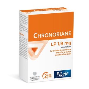 Pilège Chronobiane LP 1,9 mg Une boîte contient 60 comprimés bi-couche