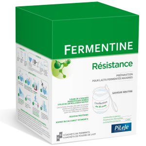 Pilège Fermentine Résistance - La boîte pour 36 pots 6 sachets de préparation pour laits fermentés + 6 sachets de ferments + 1 notice explicative