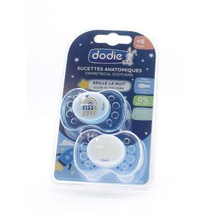 Dodie Sucettes Anatomiques +6M Duo Nuit Garcon A101 6 Mois 2