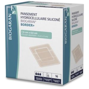 BIOGARAN BORDER PANSEMENT HYDROCELLULAIRE SILICONE 7,5 CM X 8,5 CM - REF M12990 BOITE 16