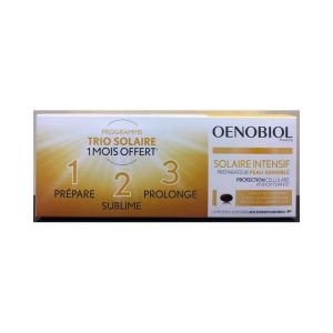 Oenobiol Solaire Intensif TRIO Peau Sensible. Lot de 3 boites de 30 capsules