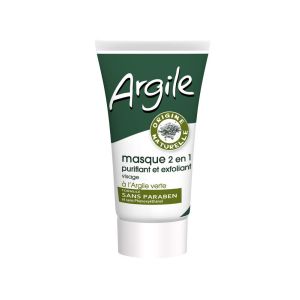 Juvaflorine Argile Masque 2 en 1 Purifiant et Exfoliant à l'Argile Verte 70 g