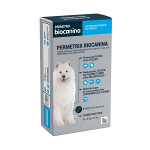 Permetrix Biocanina 1250Mg/250Mg Sol Pr S-O Moyen Cn 10Kg A 25Kg Pipette 2,5 Ml 3