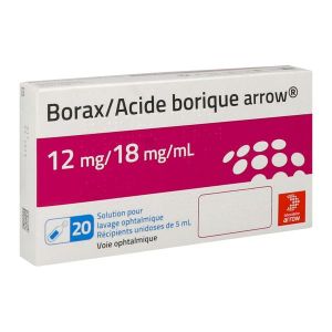 BORAX/ACIDE BORIQUE ARROW 12 mg/18 mg/ml solution pour lavage ophtalmique 5 ml en recipient unidose B/20