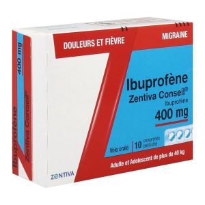 IBUPROFENE ZENTIVA CONSEIL 400 mg comprime pellicule B/10