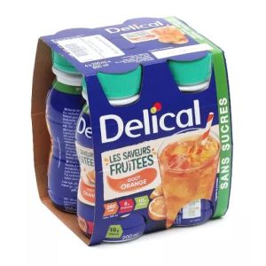 DELICAL BOISSON FRUITEE SANS SUCRES SAVEUR ORANGE LIQUIDE BOUTEILLE 200 ML 4