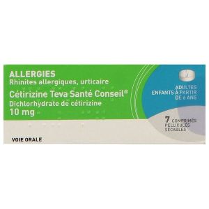 Cetirizine Teva Sante Conseil 10 Mg Comprime Pellicule Secable B/7