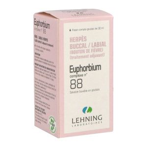 Euphorbium Complexe N 88 Solution Buvable En Gouttes 1 Flacon En Verre Jaune De 30 Ml Muni D'Un Compte-Gouttes