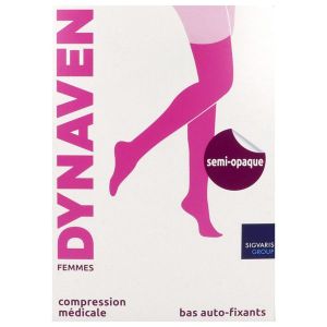 Dynaven Femme Semi-Opaque Classe 2 Bas Autofixant Noir Medium Normal 2