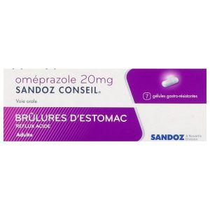 Omeprazole Sandoz Conseil 20 Mg Gelule Gastro-Resistante B/7