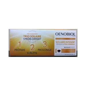 Oenobiol Solaire Intensif TRIO Peau Normale. Lot de 3 boîtes de 30 capsules