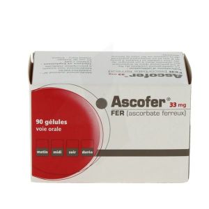 Ascofer 33 Mg (Ascorbate Ferreux) Gelules B/90