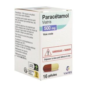 PARACETAMOL MYLAN 500 mg gélules en flacon B/16