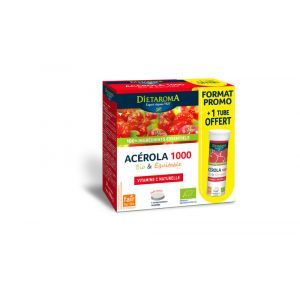 Dietaroma Acérola 1000 goût Cassis BIO - 24 comprimés + 1 tube 12 comprimés offert