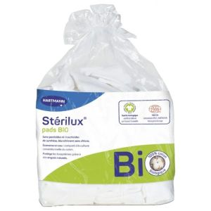 STERILUX PADS BIO RECTANGLE DE COTON BLANC 7,5*9,5 CM 160