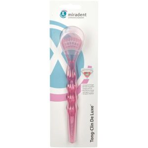 Miradent Tong-Clin De Luxe Brosse + Gratte Langue Rose 1