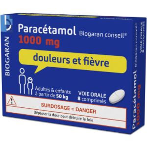 PARACETAMOL BIOGARAN CONSEIL 1000 mg comprime B/8