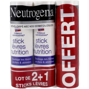 Neutrogena Stick Lèvres Lot de 2 + 1 Offert