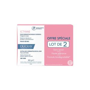 Ducray ICTYANE Pain dermatologique surgras lot de 2x100g