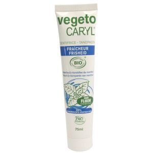 Vegetocaryl Dentifrice Fraîcheur BIO sans fluor avec microbilles - tube 75 ml