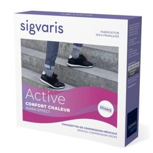 Sigvaris Active Confort Chaud Classe 2 Chaussette Noir Medium Normal 2