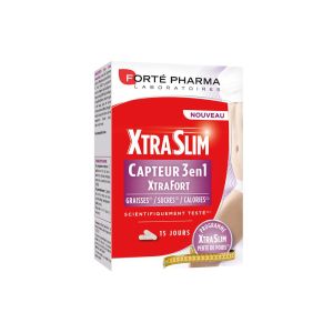 FORTE PHARMA XTRASLIM CAPTEUR 3 EN 1 BOITE DE 60 GELULES PRESENTOIR DE 12 UNITES