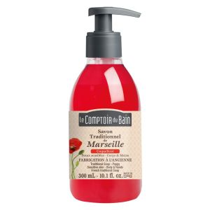 Le Comptoir Du Bain Savon Traditionnel De Marseille Coquelicot Gel Flacon 300 Ml 1