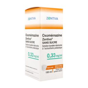 OXOMEMAZINE ZENTIVA 0,33 mg/ml SANS SUCRE solution buvable édulcorée à l'acésulfame potassique 150 m