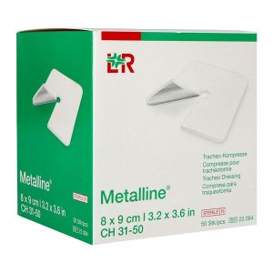 Metalline Tracheale Sterile Non Tissee 8*9Cm Avec Ouverture Centrale Compresse 50