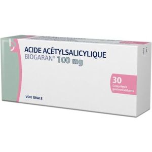 ACIDE ACETYLSALICYLIQUE BIOGARAN 100 mg comprimes gastro-resistants B/30