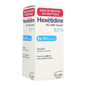 Hexetidine Eg Labo Conseil 0,1 % Solution Pour Bain De Bouche B/200