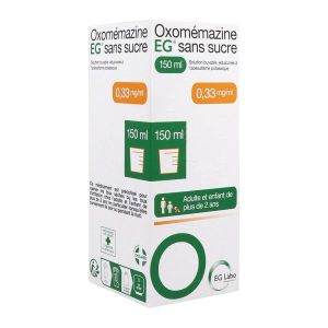 Oxomemazine Eg 0,33 Mg/Ml Sans Sucre Solution Buvable Edulcoree A L'Acesulfame Potassique 150 Ml En Flacon Avec Gobelet Doseur