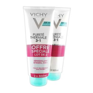 Vichy Pureté Thermale Démaquillant Intégral 3 en 1 Lot de 2 x 300 ml