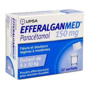 Efferalganmed 150 Mg (Paracetamol) Poudre Effervescente Pour Solution Buvable En Sachet B/12