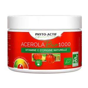 Phyto-actif - Acérola Bio 1000 pot familial - 60 comprimés