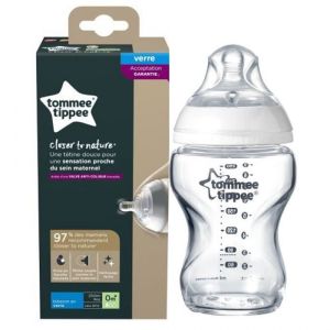 Tommee Tippee Closer To Nature Anti-Colique Biberon en Verre 250 ml 0 Mois et +