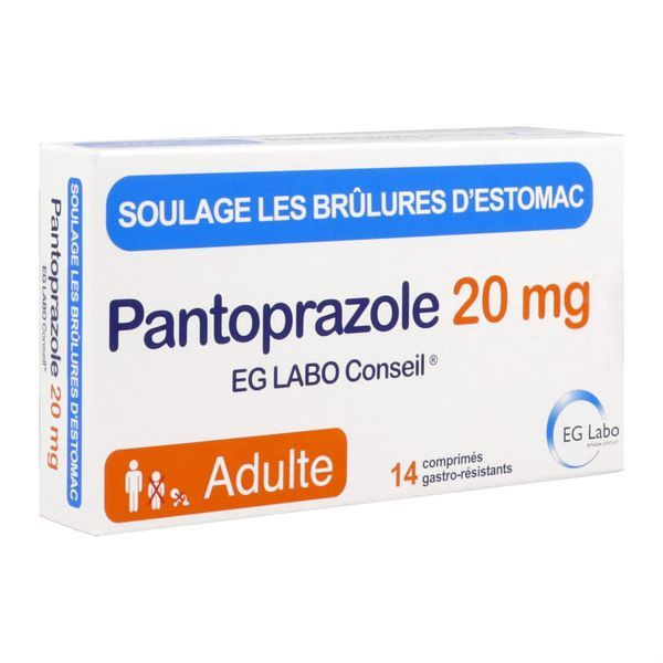 Pantoprazole Eg Labo 20 Mg Comprime Gastro-Resistant B/14