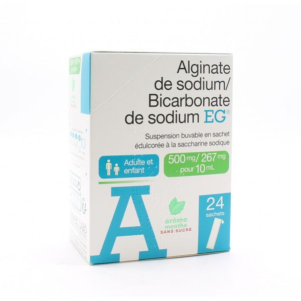 Alginate de Sodium/Bicarbonate de Sodium Viatris 500 mg/267 mg, 24